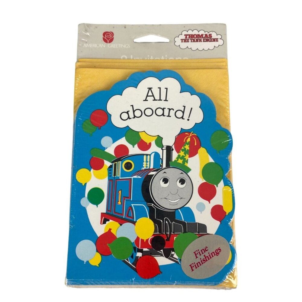 VTG 1991 American Greetings Thomas the Train Birthday (8) Party Invitations